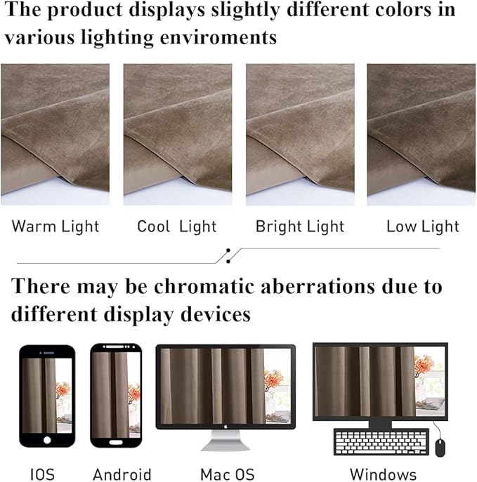 StangH Velvet Curtains 96 inches for Living Room, Taupe Light Blocking Thermal Insulated Sliding Door Curtains Elegant Home Decoration, W52 x L96, 2 Panels