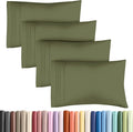 Queen Pillow Cases Set of 4 - Ultra Soft Hotel Quality Pillowcase Covers - Comfy, Cozy & Wrinkle Free - Shrink, Stain & Fade Resistant - Machine Washable Pillow Protectors - 4 Piece Set - Sage Green