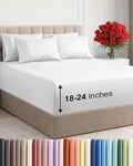 Extra Deep King Sheet Set - 6 Piece Breathable and Cooling Sheets - Hotel Luxury Bed Sheets Set - Easy & Secure Fit - Soft, Wrinkle Free and Comfy Sheets Set - White Sheet Set with Extra Deep Pockets