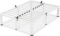 12 Inch White King Size Bed Frame, 3500Lbs Heavy Duty Metal Platform with Round Corner Legs Mattress Slide Stopper, Steel Slat Support No Box Spring Needed, Noise Free, Non-Slip, Easy Assembly