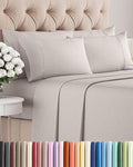 Cal King 6 Piece Sheet Set - Cooling & Breathable - Hotel Luxury Bedding, Includes Fitted Sheet for Women, Men, Kids and Teens - 1 Flat, 1 Fitted Sheet, 4 Pillowcases with Deep Pockets - Light Grey