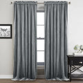 StangH Grey Curtains 108 inches Extra Long Light Blocking Door Curtains Soft Velvet Bedroom Window Curtain Panels for Villa/Hospital/Office, W52 x L108, 2 Panels