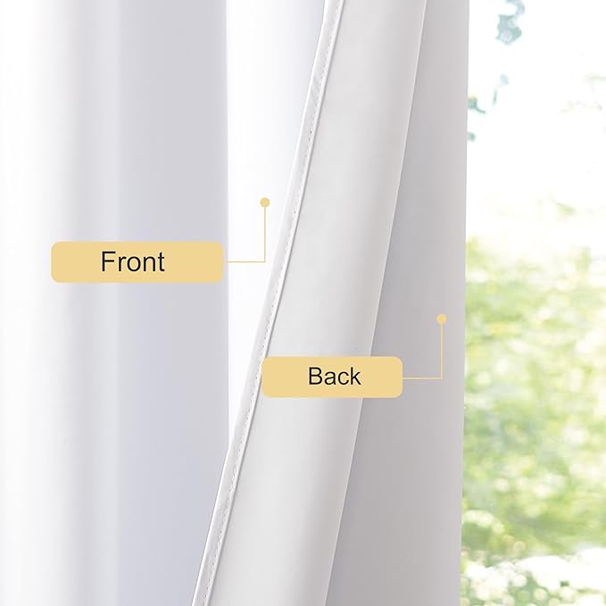 NICETOWN 100% Blackout Door Curtain 80 inch Thermal Insulated Room Darkening Privacy Doorway Curtain Window Treatment, Room Divider Closet Shade, 1 Panel, 46W x 80L, Pure White