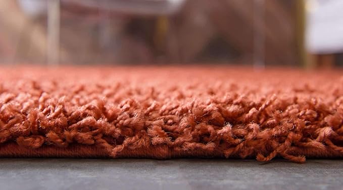 Unique Loom Solid Shag Collection Area Rug (2' 2" x 6' 5" Runner, Terracotta)