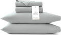 BOLL & BRANCH Signature Hemmed Sheet Set - Split King, Shore - Luxury 100% Organic Cotton - Includes 1 Flat, 2 Fitted, 2 Pillowcases - Buttery Soft