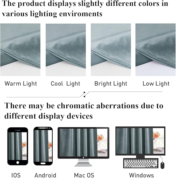 StangH Stone Blue Velvet Drapes 105 inches Elegant Room Darkening Drapes for Bedroom/Living Room, Heavy Soft Thermal Curtains Home Decor, W52 x L105, 2 Panels