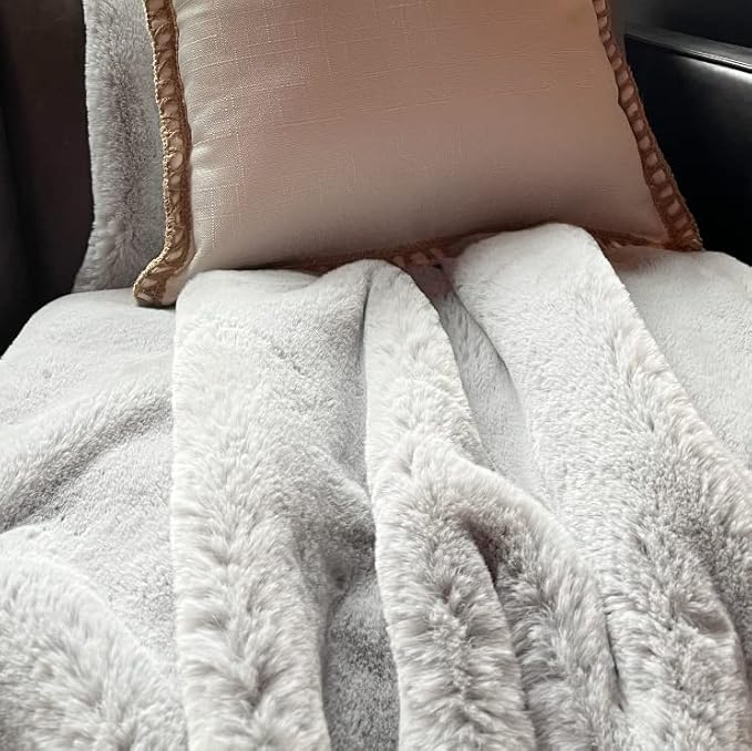 Grey Fluffy Rug Runners for Hallways Rabbit Fur Rugs for Living Room Washable Carpet Faux Sheepskin Rug Teen Room Nursery Decor Rectangle 2x6 Area Rug