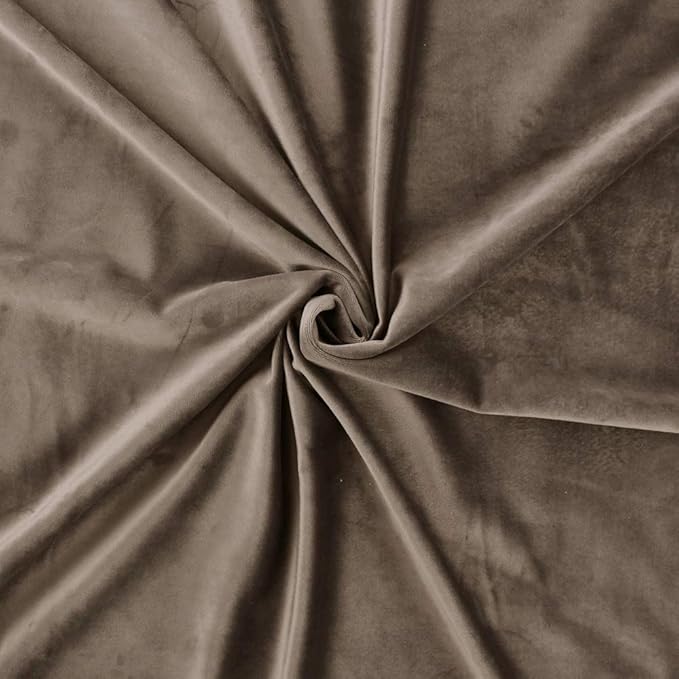 StangH Taupe Velvet Curtains - Premium Blackout Thermal Curtains for Bedroom/Office, Heavy Soft Drapes with Noise Reduction, Modern Neutral Home Decor, W52 x L92, 2 Panels