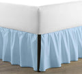 SKY BEDDINGS - Twin Size Ruffled Bed Skirt with Split Corners - 12 Inch Drop Dust Ruffle Bed Skirt with Platform Three Sided Coverage - 100% Microfiber, Light Blue