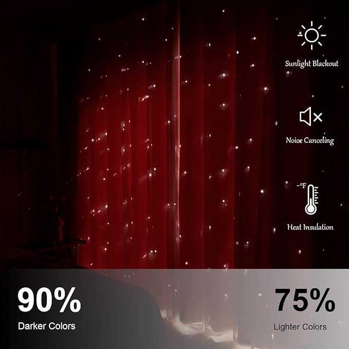 Star Curtains Double Layer Curtains Blackout Curtains for Bedroom Kids Curtains Cute Curtains, Curtains 63 Inches Long 2 Panels Set, Pink Curtains, 42 X 63 Inches
