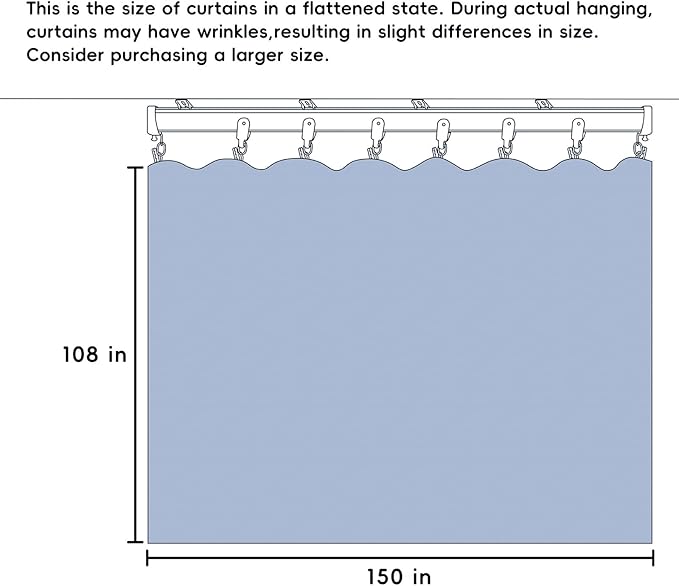 Room Divider Curtains Total Blackout Privacy Curtain Panel Room Thermal Insulated Noise Reduction Curtains for Bedroom Window Living Room Ceiling Track Curtain W 12.5 ft × H 9 ft Black