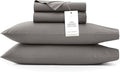 BOLL & BRANCH Signature Hemmed Sheet Set - Split King, Stone - Luxury 100% Organic Cotton - Includes 1 Flat, 2 Fitted, 2 Pillowcases - Buttery Soft