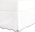 HIG Off-White Chic Twin XL Bed Skirt - Easy Fit Scallop Edge Pleated Bedskirts, 14 Inch Drop Anti-Slip Dust Ruffle, Thick Fabric for Enhanced Privacy, Pre-Washed for Long-Lasting Use(N60022)