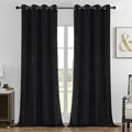 Joydeco Black 100% Blackout Curtains 120 Inch 2 Panels, Luxury Thermal Insulated Black Velvet Curtains for Bedroom Living Room, Soundproof Blackout Window Drapes, Grommet Top (52W x 120L)