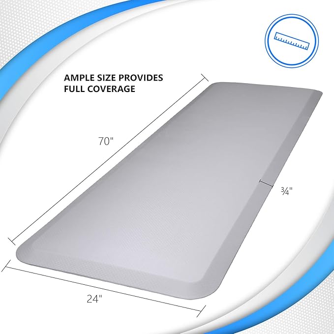 NYOrtho Bedside Fall Mat for Elderly - 70" x 24" Standard Flat Design - Non-Slip, Impact-Absorbing Foam Mat for Fall Prevention and Floor Safety - Bedside Protection Pad - 5-Pack for Seniors, Adults