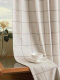 Linen Plaid Blackout Curtains Gingham Double Layer for Living Room,Bedroom,Dining Room 108 Inches Long 2 Panels Set Luxury and Modern Printed Design Darkening Pinch Pleated