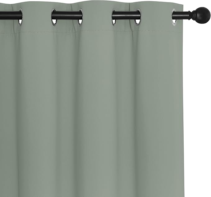 NICETOWN Blackout Curtains 63 inches Long for Living Room Bedroom, Grommet Thermal Insulated Room Divider Drape Window Treatment for Sliding Patio Door, W100 x L63, 1 Panel, Sage Green