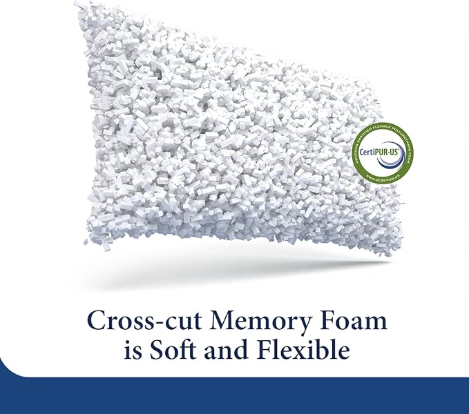 Cosy House Collection Luxury Rayon Derived from Bamboo Shredded Memory Foam Pillow - Adjustable & Removable Fill - Cool & Breathable Cover with Zipper for Side, Back, & Stomach Sleepers (King)