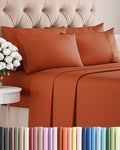 King 6 Piece Sheet Set - Cooling, Comfy & Breathable - Hotel Luxury Bedding, Includes Fitted Sheet for Women, Men, Kids & Teens - 1 Flat, 1 Fitted Sheet, 4 Pillowcases with Deep Pockets - Terracotta