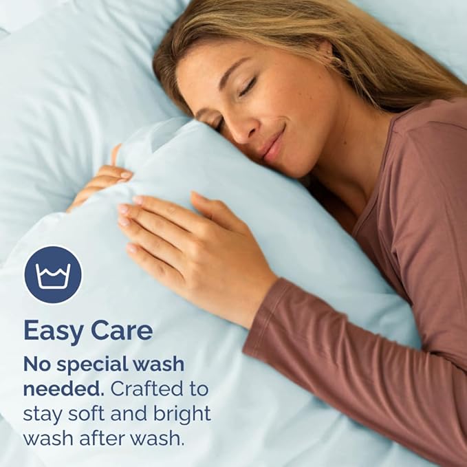 King Pillow Cases Set of 10 - Ultra Soft Hotel Quality Pillowcase Covers - Comfy & Wrinkle Free - Shrink, Stain & Fade Resistant - Easy-Care, Machine Washable Pillow Protectors - 10 Pcs Set - Ice Blue