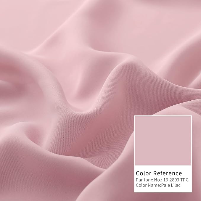 BGment Baby Pink 100% Blackout Curtains for Girls Bedroom 45 Inch Length, Thermal Insulated Full Light Blocking Grommet Noise Cancelling Small Window Curtains for Nursery 2 Panels Each 52 Inch Wide