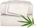 Pure Bamboo King Sheets, Genuine 100% Organic Viscose Derived from Bamboo Bed Sheet Set, Luxuriously Soft & Cooling, Double Stitching, 2 Year Quality Promise (King, Creme)