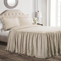 Lush Decor Ruffle Skirt Bedspread Set - 2-Piece Luxurious Farmhouse Bedding - Elegant Ruffle Detail - Timeless Style - Soft Lightweight Sheets - Twin, Neutral