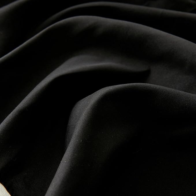 Bed Skirt King Size, Ruffled Bed Skirt with Split Corners, Black Bed Skirts 14 Inch Drop, Bed Skirting with Platform, 14'' King, Black