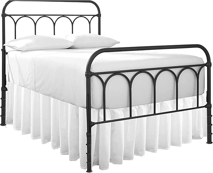 Ruffled Bed Skirt with Split Corners-Dust Ruffle - 22" Drop 100% Microfiber Soft,Sheen & Luxurious Look - Bed Skirts (White -Twin)