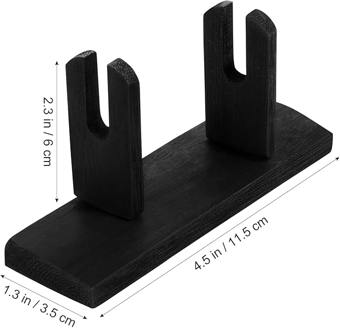 VOSAREA Bamboo Japanese Folding Fan Stand Holder Handheld Fan Display Stand Hand Fan Storage Rack Display Base (Black)