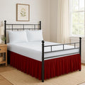Ruffled Bed Skirt Split Corners with Platform, Tailored Fit Hotel Quality Wrinkle Free Ultra-Soft Microfiber Dust Ruffle, Upto 18 Inch Drop, Queen, Burgundy