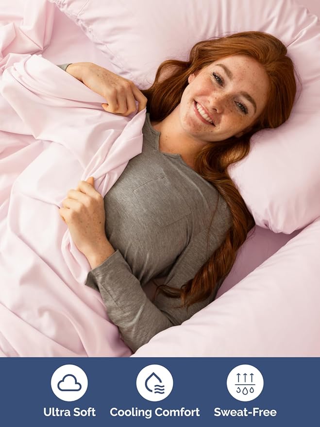 Extra Deep Twin Sheet Set - 4 Piece Breathable and Cooling Sheets - Hotel Luxury Bed Sheets Set - Easy Fit - Soft, Wrinkle Free and Comfy Sheets Set - Lavender Pink Sheet Set with Extra Deep Pockets