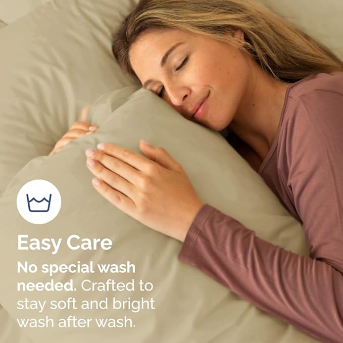 Queen Pillow Cases Set of 6 - Ultra Soft Hotel Quality Pillowcase Covers - Comfy & Wrinkle Free - Shrink, Stain and Fade Resistant - Easy-Care, Machine Washable Pillow Protectors - 6 Pcs Set - Beige