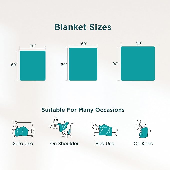Sophia & William Throw Blanket for Couch Sofa(90x90 Inches) - Faux Fur Throw Soft Cozy, Gifts for Women, Teal