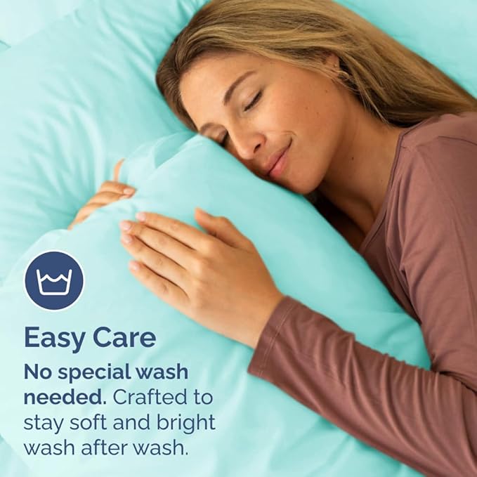 Queen Pillow Cases Set of 2 - Ultra Soft Hotel Quality Pillowcase Covers - Comfy, Cozy & Wrinkle Free - Shrinkage, Stain & Fade Resistant - Machine Washable Pillow Protectors - 2 Piece Set - Spa Blue