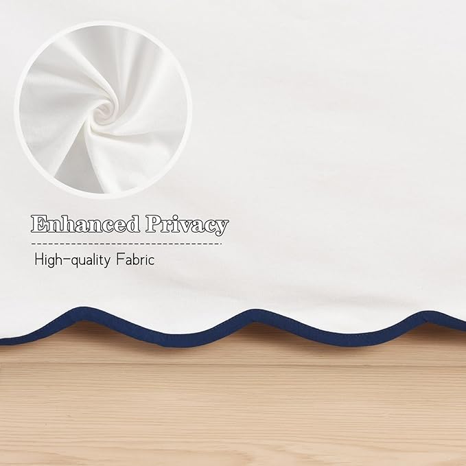 HIG King Bed Skirt - Easy Fit Scallop Edge Pleated Bedskirts with Spilt Coner, 12 Inch Drop Anti-Slip Dust Ruffle, Thick Fabric for Enhanced Privacy, Pre-Washed for Long-Lasting Use, Machine Washable
