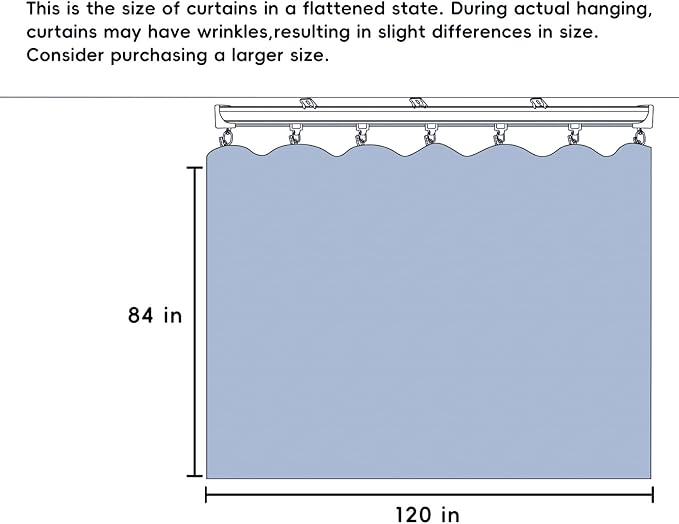 Room Divider Ceiling Mounted Curtains Track Sets Extra Wide Blackout Curtain Flexible Tracks for Bedroom Privacy Partition Separator, 1 Panel Grey Drape and White Rail, W10 x H7ft