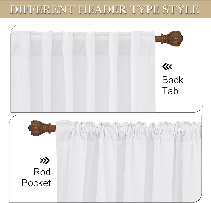 RYB HOME White Velvet Curtains 102 inches, Back Tab Soft Fabric Room Darkening Thermal Insulated Luxurious Home Decor Curtains for Living Room Bedroom, W 52" x L 102", 2 Panels Set