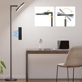Floor Lamps for Living Room, 32W 3000LM Super Bright LED Torchiere Floor Lamp with Remote & Touch Control, 69" Modern Tall Standing Lamp with 350°Rotating Head for Reading Office Bedroom (Black)
