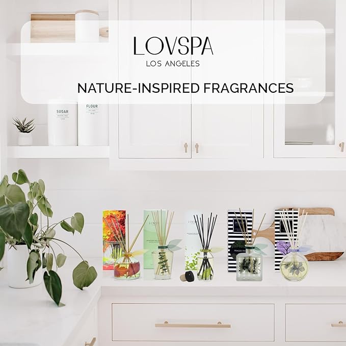 LOVSPA Reed Diffuser Set, Apple Harvest Scented Oil Diffuser with Sticks, Home Fragrance Accessories for Bathroom Shelf Decor, Aroma Diffusers for Home or Office Fall Decor, USA Made