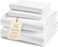 LANE LINEN 100% Egyptian Cotton Full Size Bed Sheets - 1000 Thread Count, Soft & Comfy Luxury Hotel Style Thick Size Sheet, Fully Elasticized Reinforsed Seams No Pill Natural Cooling - White Sheet