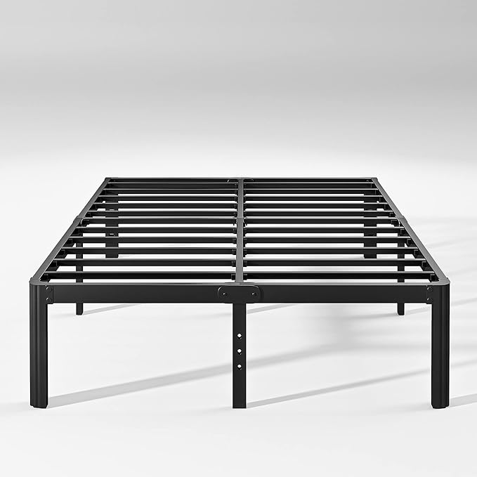 Hunlostten 14in High Queen Bed Frame No Box Spring Needed, Heavy Duty Metal Platform Bed Frame Queen Size with Round Corners, Easy Assembly, Noise Free, Black