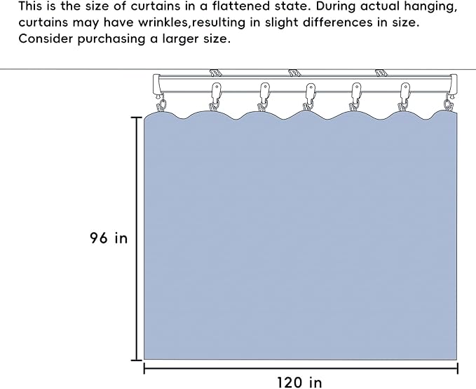 Room Divider Curtains Total Blackout Privacy Curtain Panel Room Thermal Insulated Noise Reduction Curtains for Bedroom Window Living Room Ceiling Track Curtain W 10 ft × H 8 ft Azure Blue