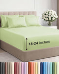 Extra Deep Cal King Sheet Set - 6 Piece Breathable and Cooling Sheets - Hotel Luxury Bed Sheets Set - Easy Fit - Soft, Wrinkle Free and Comfy Sheets Set - Light Sage Sheet Set with Extra Deep Pockets