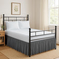Ruffled Bed Skirt Split Corners with Platform, Tailored Fit Hotel Quality Wrinkle Free Ultra-Soft Microfiber Dust Ruffle, Upto 16 Inch Drop, Full XL, Dark Grey