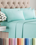 Queen 6 Piece Sheet Set - Cooling, Comfy & Breathable - Hotel Luxury Bedding, Includes Fitted Sheet for Women, Men, Kids & Teens - 1 Flat, 1 Fitted Sheet, 4 Pillowcases with Deep Pockets - Spa Blue