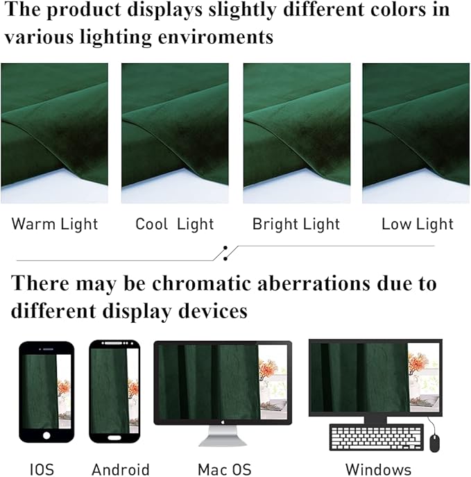 StangH Dark Green Velvet Curtains - Bedroom Privacy Blackout Window Curtains Rod Pocket Thermal Insulated Green Curtain Panels for Sliding Door/Foyers, W52 x L96, 2 Panels