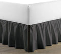 SKY BEDDINGS - King Size Ruffled Bed Skirt with Split Corners - 14 Inch Drop Dust Ruffle Bed Skirt with Platform Three Sided Coverage - 100% Microfiber, Dark Grey
