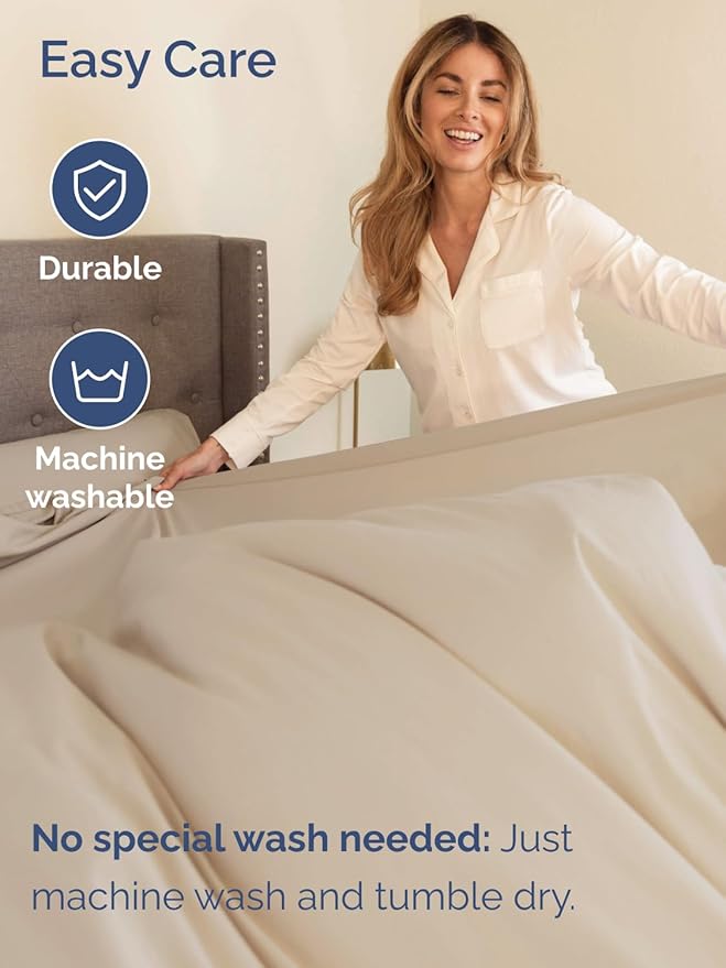 Extra Deep Split King Sheet Set - 7 Piece Breathable & Cooling Sheets - Hotel Luxury Bed Sheets Set - Easy & Secure Fit - Soft, Wrinkle Free & Comfy Sheets Set - Wheat Sheet Set w/Extra Deep Pockets