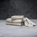 LUXOME Luxury Sheet Set | 100% Rayon (Viscose) from Bamboo | Twin XL - Dune | Deep Pockets | 3-Piece Set (Fitted, Flat, Pillowcase)
